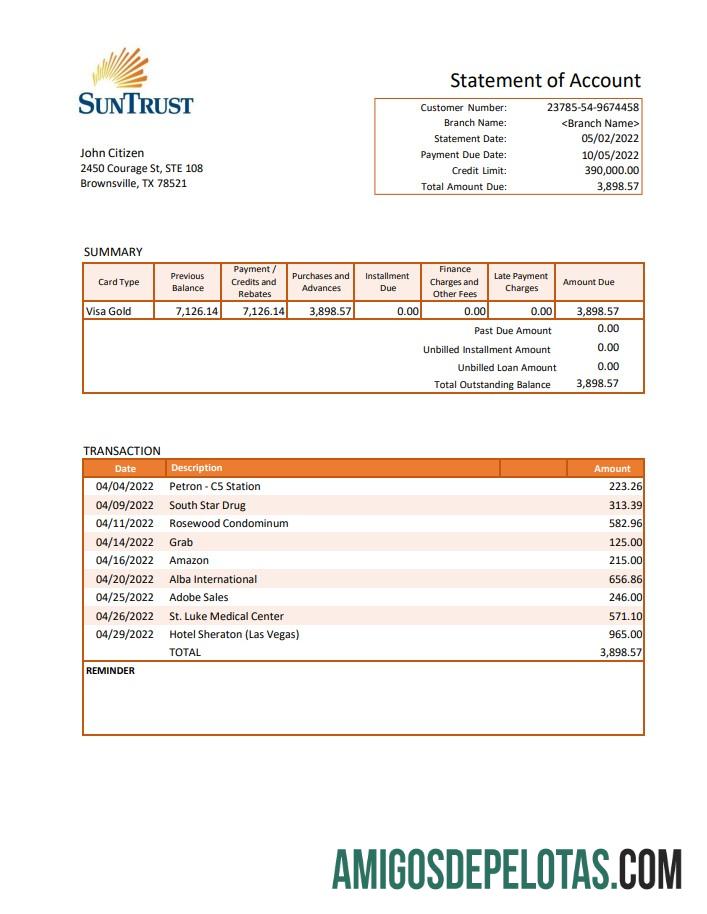 USA Suntrust VERSION 2 amostra